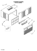 CABINET PARTS Diagram and Parts List for ACQ068PS6  Whirlpool Air Conditioner