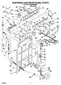 CONTROLS AND REAR PANEL PARTS Diagram and Parts List for 6ALSQ8000MW0  Whirlpool Washer