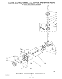 BRAKE, CLUTCH, GEARCASE, MOTOR AND PUMP Diagram and Parts List for LT5000XSW3  Whirlpool Washer Dryer Combo
