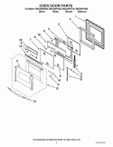 OVEN DOOR PARTS Diagram and Parts List for RMC305PVB00  Whirlpool Microwave Oven Combo