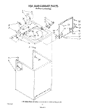 TOP AND CABINET , LITERATURE AND OPTIONAL Diagram and Parts List for 3LA5580XSW2  Whirlpool Washer
