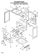 CHASSIS PARTS Diagram and Parts List for RF315PXPB2  Whirlpool Range