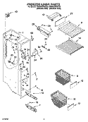 FREEZER LINER PARTS Diagram and Parts List for KSRG25FKST16  KitchenAid Refrigerator