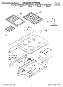 COOKTOP PARTS Diagram and Parts List for KGSS907SBT00  KitchenAid Range