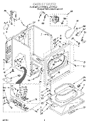 CABINET Diagram and Parts List for LGT7848DZ1  Whirlpool Dryer