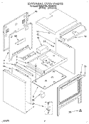 EXTERNAL OVEN Diagram and Parts List for FGS395VL2  Whirlpool Range