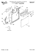 FRAME AND CONSOLE, LITERATURE Diagram and Parts List for DU805DWGQ2  Whirlpool Dishwasher