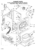 CABINET Diagram and Parts List for LGR5636LT0  Whirlpool Dryer
