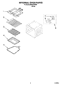 INTERNAL OVEN PARTS Diagram and Parts List for IBS324PSW00  Whirlpool Wall Oven