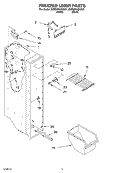 FREEZER LINER Diagram and Parts List for 3XES0FHQKB01  Whirlpool Refrigerator