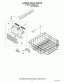 LOWER RACK PARTS Diagram and Parts List for 7GU3800XTVY5  Whirlpool Dishwasher