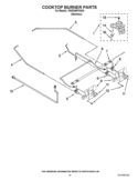 COOKTOP BURNER PARTS Diagram and Parts List for YKDSS907SS04  KitchenAid Range