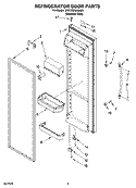 REFRIGERATOR DOOR PARTS Diagram and Parts List for BRS70DRANA00  Whirlpool Refrigerator