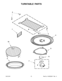 TURNTABLE PARTS Diagram and Parts List for GMH6185XVB3  Whirlpool Microwave