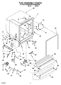 TUB ASSEMBLY Diagram and Parts List for DU950PWKB0  Whirlpool Dishwasher