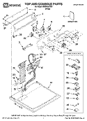 TOP AND CONSOLE PARTS Diagram and Parts List for MGD5820TW0  Maytag Dryer