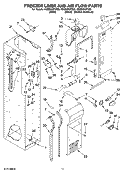 FREEZER LINER AND AIR FLOW PARTS Diagram and Parts List for KSSS48QTX00  KitchenAid Refrigerator