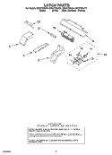 LATCH Diagram and Parts List for GSC278PJS4  Whirlpool Microwave Oven Combo