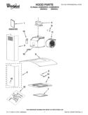 HOOD PARTS Diagram and Parts List for GXW6536DXS1  Whirlpool Range Hood
