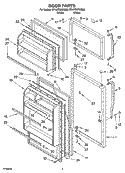DOOR PARTS Diagram and Parts List for ET4WSMXKQ02  Whirlpool Refrigerator