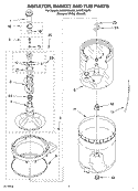 AGITATOR, BASKET AND TUB Diagram and Parts List for KAWS700JT2  KitchenAid Washer