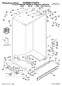 CABINET, LITERATURE Diagram and Parts List for KSSS36FKX01  KitchenAid Refrigerator