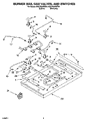 BURNER BOX, GAS VALVES, AND SWITCHES, OPTIONAL PARTS Diagram and Parts List for KGCV566RMT01  KitchenAid Cooktop