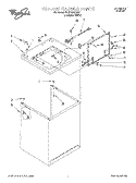 TOP AND CABINET Diagram and Parts List for 6LBR6245EQ0  Whirlpool Washer
