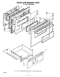 DOOR AND DRAWER Diagram and Parts List for RJE3750W1  Whirlpool Range