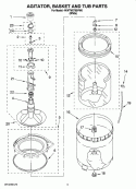 AGITATOR, BASKET AND TUB PARTS Diagram and Parts List for 4KWTW5790VW0  Whirlpool Washer