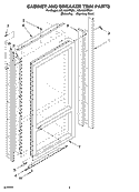 CABINET AND BREAKER TRIM PARTS Diagram and Parts List for KBLV36FPM01  KitchenAid Refrigerator