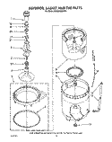 AGITATOR, BASKET AND TUB Diagram and Parts List for KAWE560WAL1  Whirlpool Washer