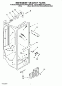 REFRIGERATOR LINER PARTS Diagram and Parts List for KSCK23FVSS00  KitchenAid Refrigerator