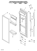 REFRIGERATOR DOOR Diagram and Parts List for KSRG22FKBL01  KitchenAid Refrigerator