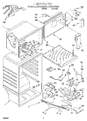 LINER Diagram and Parts List for 8ET20NKXFW01  Whirlpool Refrigerator