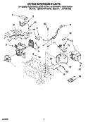 OVEN INTERIOR PARTS Diagram and Parts List for KCMS185JBL4  KitchenAid Microwave