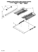 THIRD LEVEL RACK AND TRACK PARTS, OPTIONAL PARTS (NOT INCLUDED) Diagram and Parts List for KUDT03FTBL0  KitchenAid Dishwasher