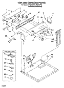 TOP AND CONSOLE PARTS Diagram and Parts List for LER8620PW1  Whirlpool Dryer