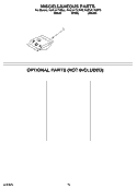 MISCELLANEOUS PARTS OPTIONAL PARTS (NOT INCLUDED) Diagram and Parts List for KUDL01TKBL0  KitchenAid Dishwasher