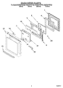OVEN DOOR PARTS Diagram and Parts List for KEMC307KBL02  KitchenAid Microwave Oven Combo