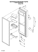 REFRIGERATOR DOOR PARTS Diagram and Parts List for 7GS5FHAXTA01  Whirlpool Refrigerator
