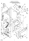 CABINET Diagram and Parts List for LGR8857EZ0  Whirlpool Dryer