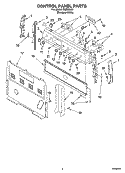 CONTROL PANEL PARTS Diagram and Parts List for RME32301  Roper Range
