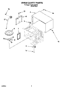OVEN CAVITY PARTS Diagram and Parts List for KCMS145KBU0  KitchenAid Microwave