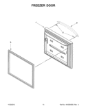 FREEZER DOOR Diagram and Parts List for KBFS25EWMS10  KitchenAid Refrigerator