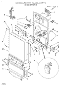 DOOR AND TOE PANEL Diagram and Parts List for RUD0800HB0  Roper Dishwasher