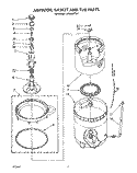 AGITATOR, BASKET AND TUB Diagram and Parts List for LA7088XTF1  Whirlpool Washer