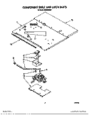 COMPONENT SHELF AND LATCH Diagram and Parts List for BES450WB2  Roper Range