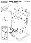 TOP AND CONSOLE PARTS Diagram and Parts List for AED4370TQ0  Admiral Dryer