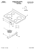 COOKTOP PARTS Diagram and Parts List for IES366RS0  Inglis Range